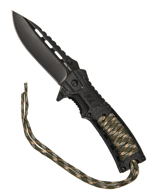 Mil-Tec ONE-HAND PARACORD WOOD складаний ніж з паракордом