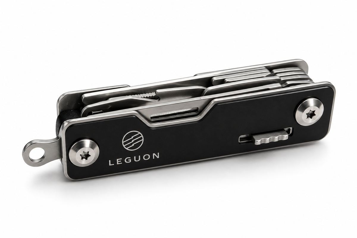 Leguon Brevis міні мультитул 9в1, чорний