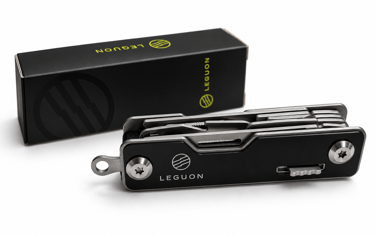 Leguon Brevis міні мультитул 9в1, чорний