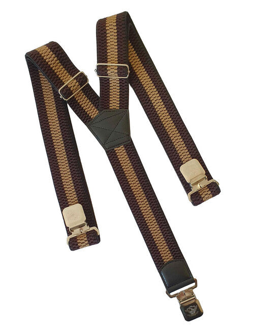 TopGal Natur Stripes clip тримачі для штанів, коричневі