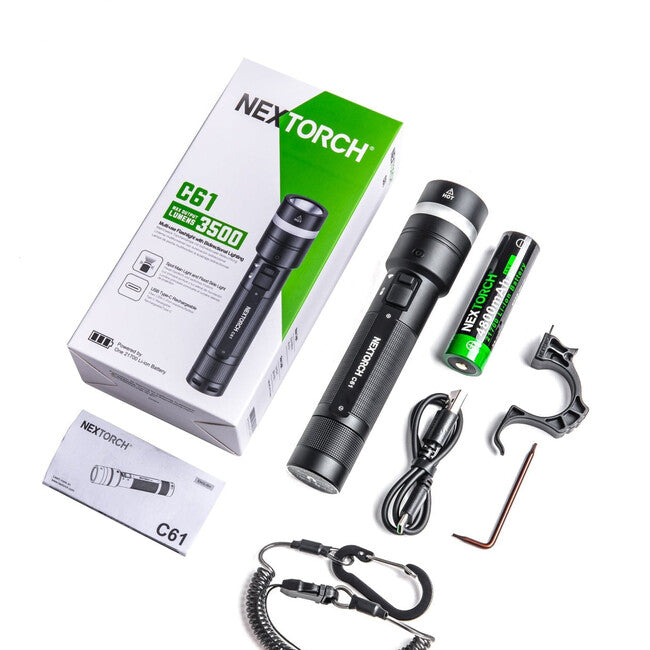 NEXTORCH C61 двопроменевий тактичний ліхтар, 3500 лм
