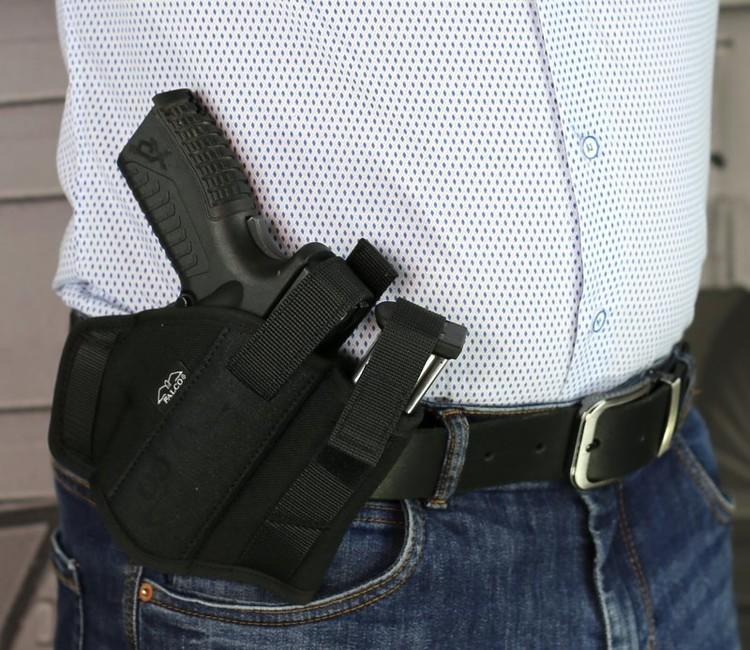 Falco CZ P07 поясна кобура для зброї з відділенням для магазину, чорна, права