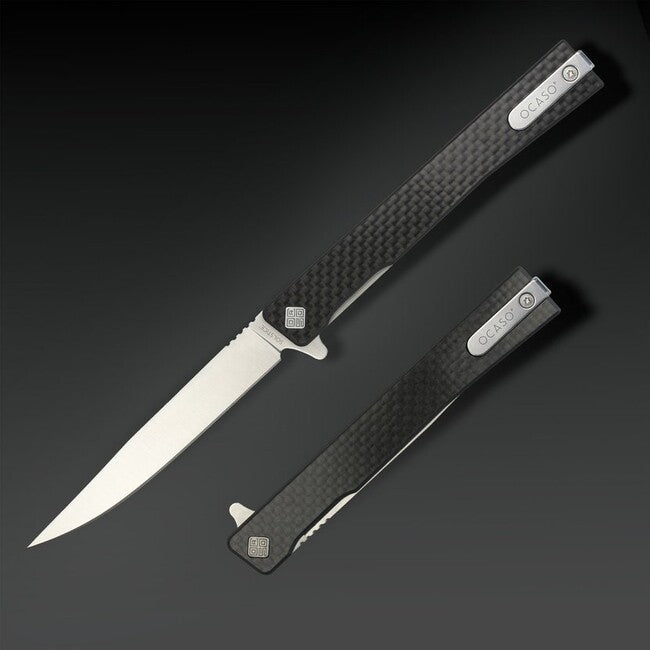 OCASO Solstice склідний ніж Carbon Fiber + Satin / Straight