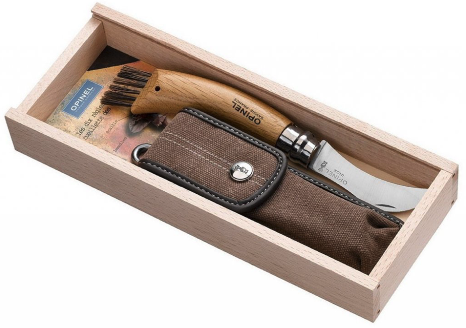 OPINEL N8 мисливський ніж з нержавіючої сталі у наборі, дерев'яна коробка