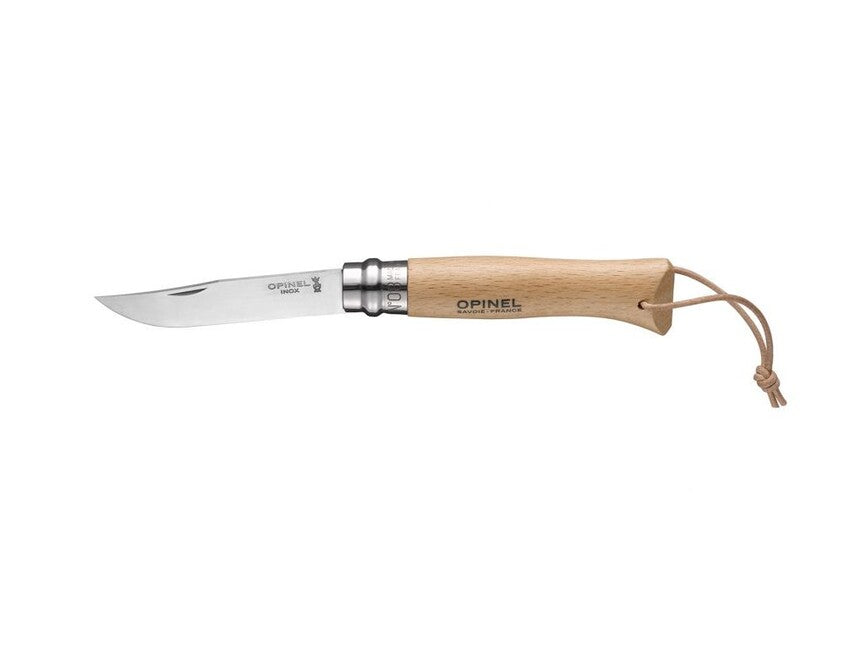 Opinel VRI N°08 складаний ніж із шкіряним шнурком, коричневий
