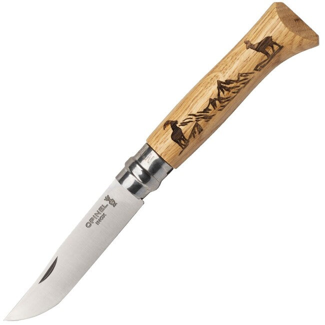 Opinel VRI N°08 Inox складаний ніж із мотивом серни Animalia 2019