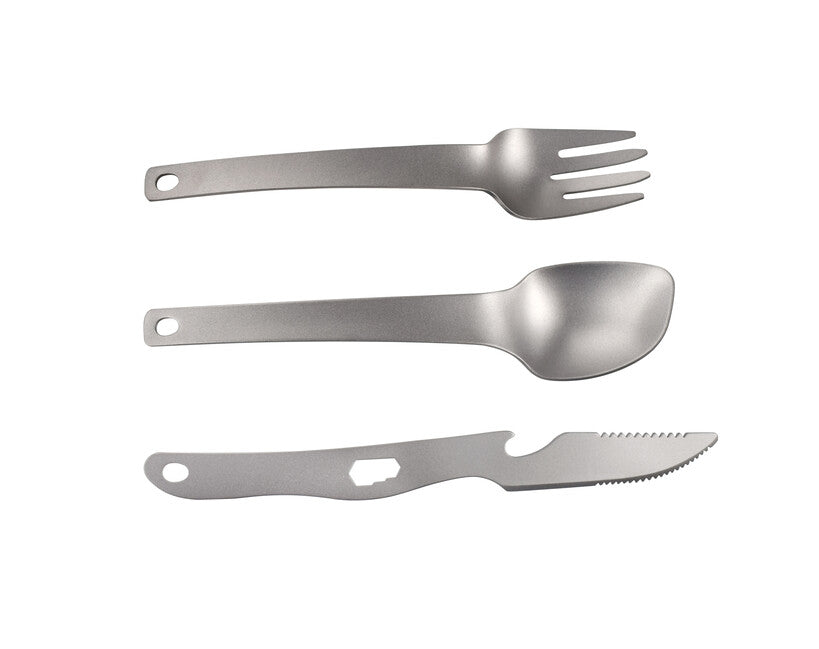Origin Outdoors Titanium Recent титанова сукупність приборів 3-частинна з відкривачем для пляшок і ключем