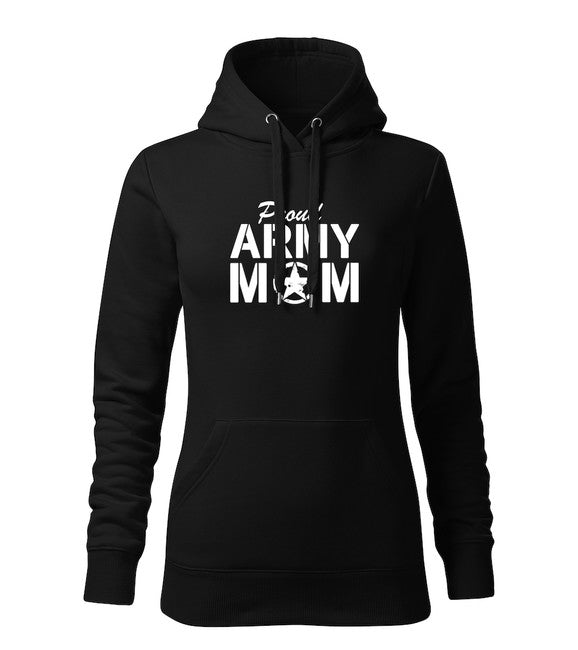 DRAGOWA army mom толстовка з капюшоном жіноча, чорна 320g/m2
