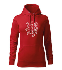 DRAGOWA жіноче худі чеський лев 320 g/m², червоне