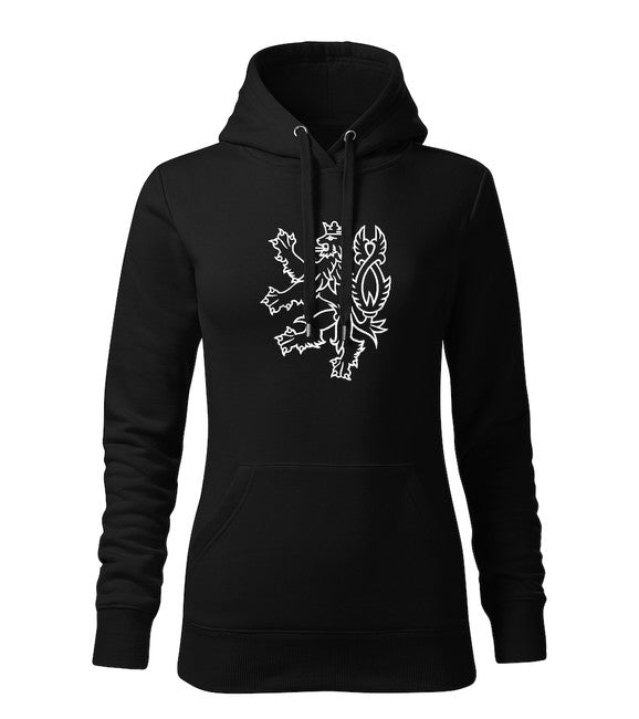 DRAGOWA чеський lev толстовка з капюшоном жіноча, чорна 320g/m2