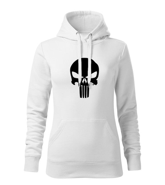 DRAGOWA толстовка жіноча з капюшоном punisher, біла 320g/m2