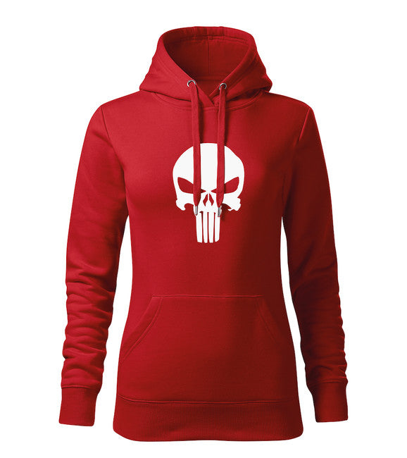 DRAGOWA толстовка жіноча з капюшоном punisher, біла 320g/m2