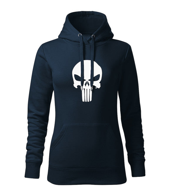 DRAGOWA толстовка жіноча з капюшоном punisher, темно-синя 320g/m2