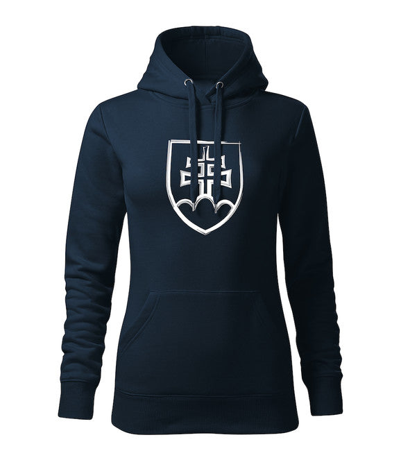 DRAGOWA толстовка жіноча з капюшоном словацький знак, темно-синя 320g/m2
