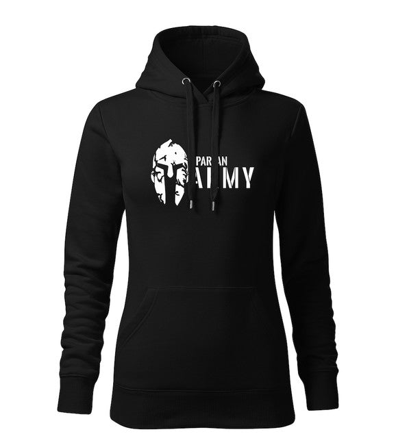 DRAGOWA Spartan Army толстовка з капюшоном жіноча, чорна 320g/m2