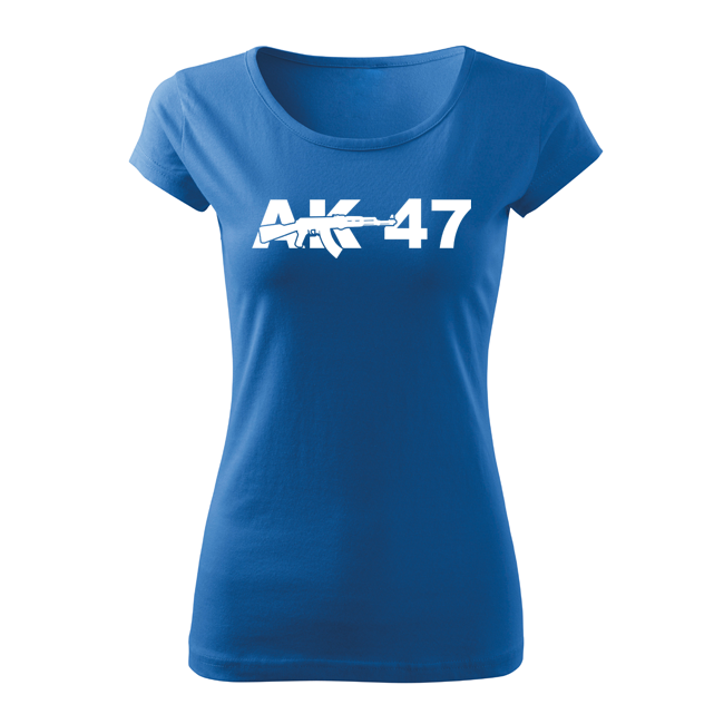 DRAGOWA AK-47 коротка футболка жіноча, синя 150g/m2