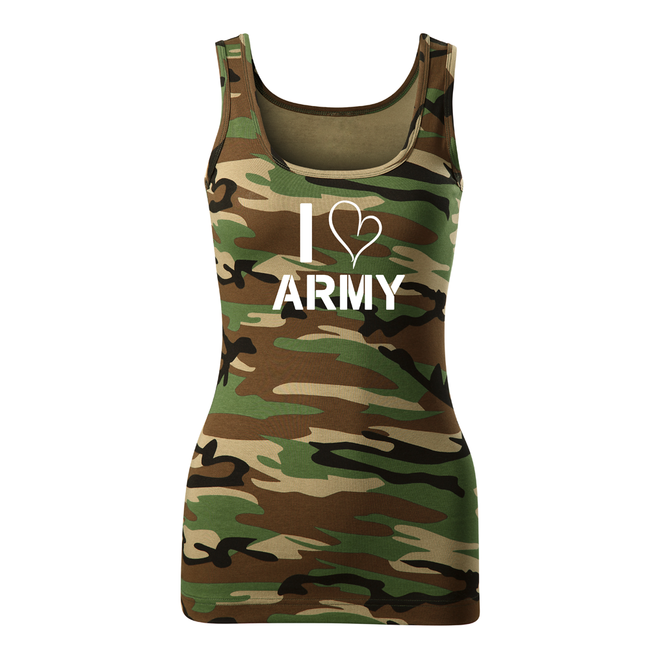 DRAGOWA i love army жіноча майка, маскувальна 180g/m2
