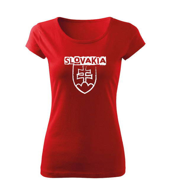 DRAGOWA словацький знак футболка жіноча з написом, червона 150g/m2