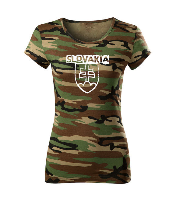 DRAGOWA словацький знак футболка жіноча з написом, маскувальна 150g/m2