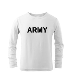 DRAGOWA дитяча футболка з довгим рукавом army, біла