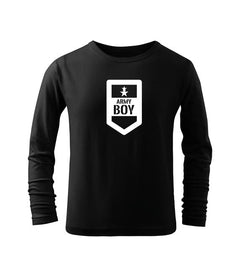 DRAGOWA дитяча футболка з довгим рукавом army boy, чорна