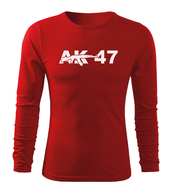 DRAGOWA Fit-T футболка з довгим рукавом AK-47, червона 160g/m2