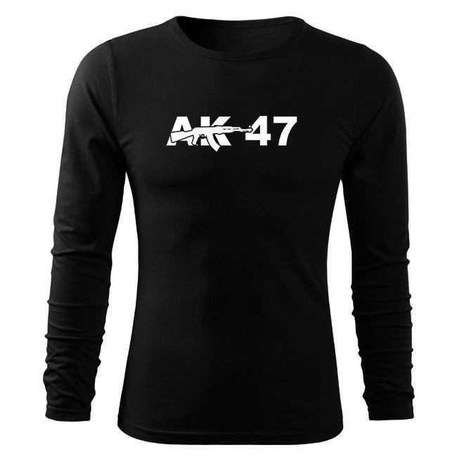 DRAGOWA Fit-T футболка з довгим рукавом AK-47, червона 160g/m2