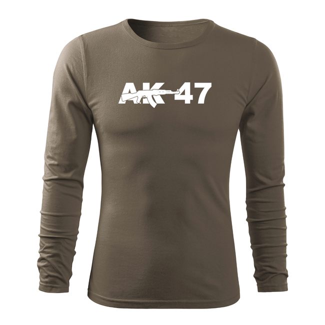 DRAGOWA Fit-T футболка з довгим рукавом AK-47, оливкова 160g/m2