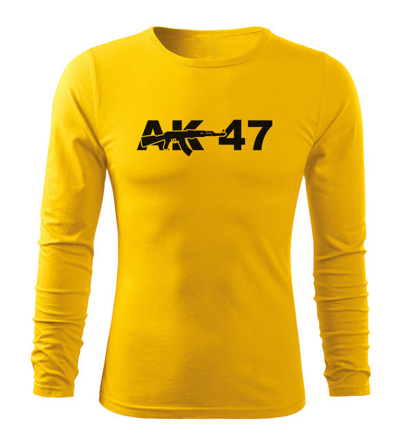 DRAGOWA Fit-T футболка з довгим рукавом AK-47, жовта 160g/m2