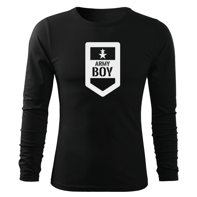 DRAGOWA Fit-T футболка з довгим рукавом army boy, чорна 160g/m2