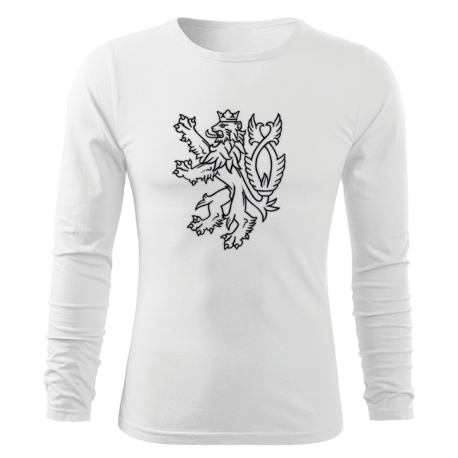 DRAGOWA Fit-T футболка з довгим рукавом чеський лев, вудленд 160g/m2