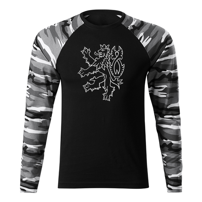 DRAGOWA Fit-T футболка з довгим рукавом чеський лев, 160g/m2