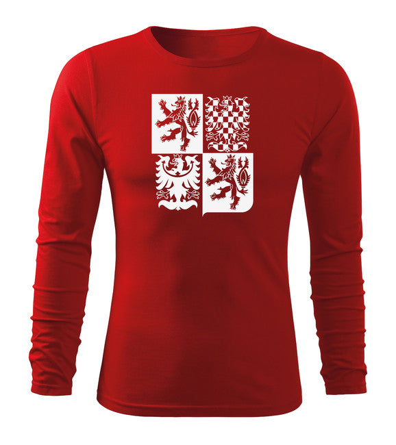 DRAGOWA Fit-T футболка з довгим рукавом чеський великий знак, жовта 160g/m2