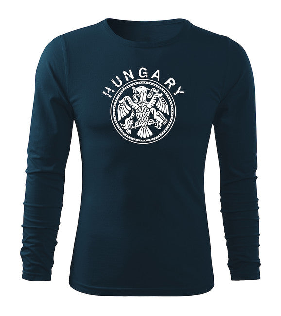 DRAGOWA Fit-T футболка з довгим рукавом hungary, темно-синя 160gm2
