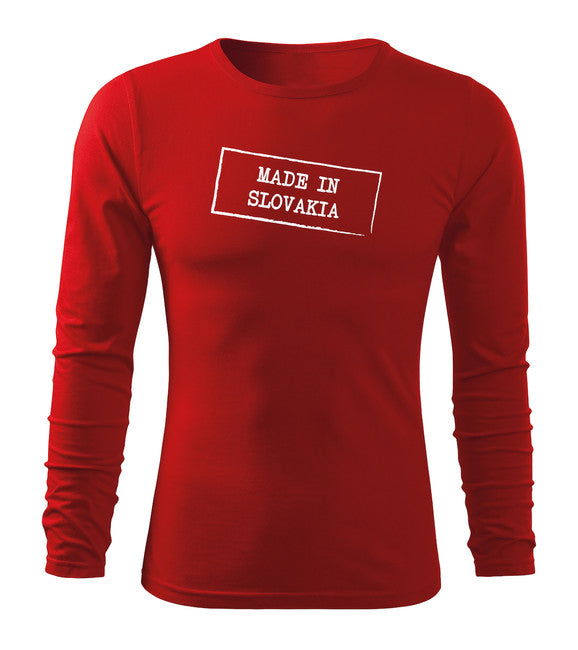 DRAGOWA Fit-T футболка з довгим рукавом made in slovakia, червона 160g/m2