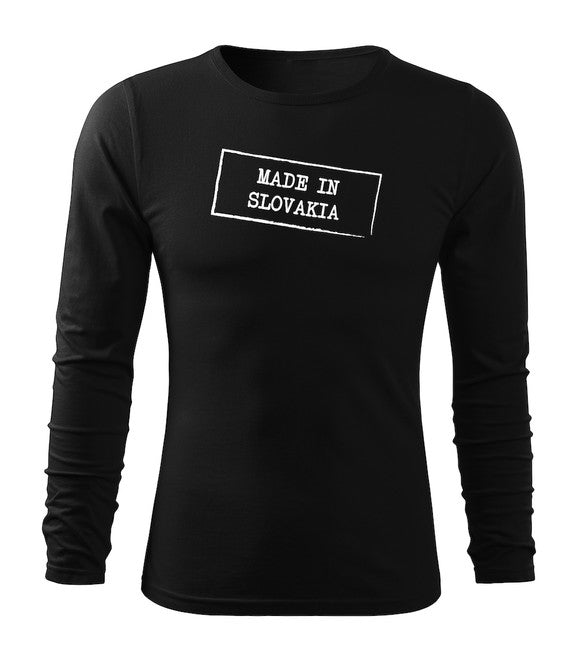 DRAGOWA Fit-T футболка з довгим рукавом made in slovakia, чорна 160g/m2