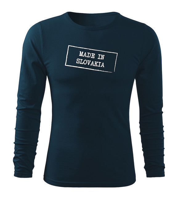 DRAGOWA Fit-T футболка з довгим рукавом made in slovakia, темно-синя 160gm2