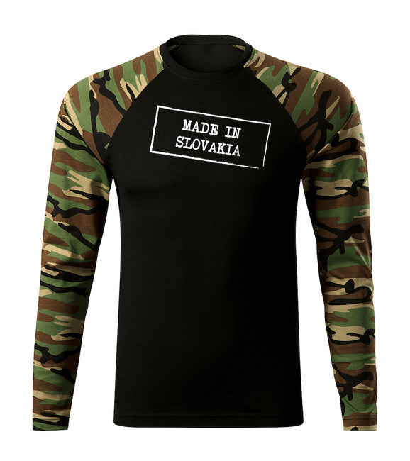 DRAGOWA Fit-T футболка з довгим рукавом made in slovakia, woodland 160gm2