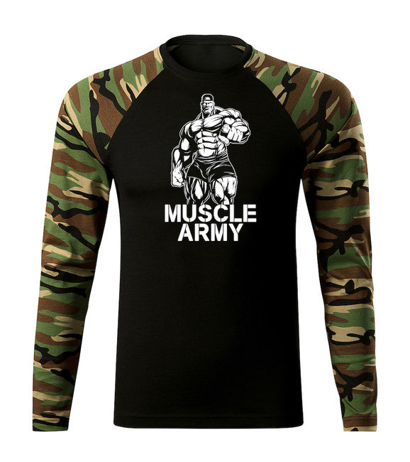 DRAGOWA Fit-T футболка з довгим рукавом muscle, woodland 160gm2