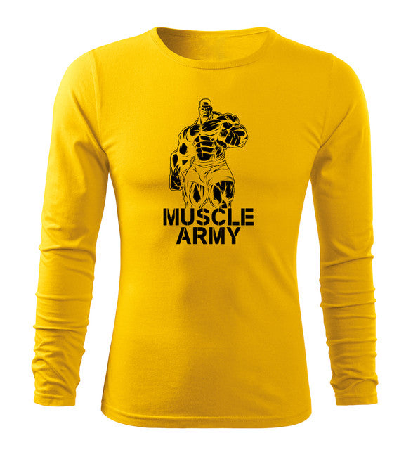 DRAGOWA Fit-T футболка з довгим рукавом muscle, жовта 160g/m2