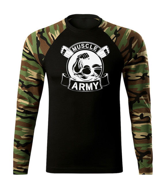 DRAGOWA Fit-T футболка з довгим рукавом muscle армійська оригінал, woodland 160gm2