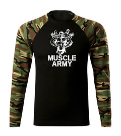 DRAGOWA Fit-T футболка з довгим рукавом muscle army team 160 g/m², woodland