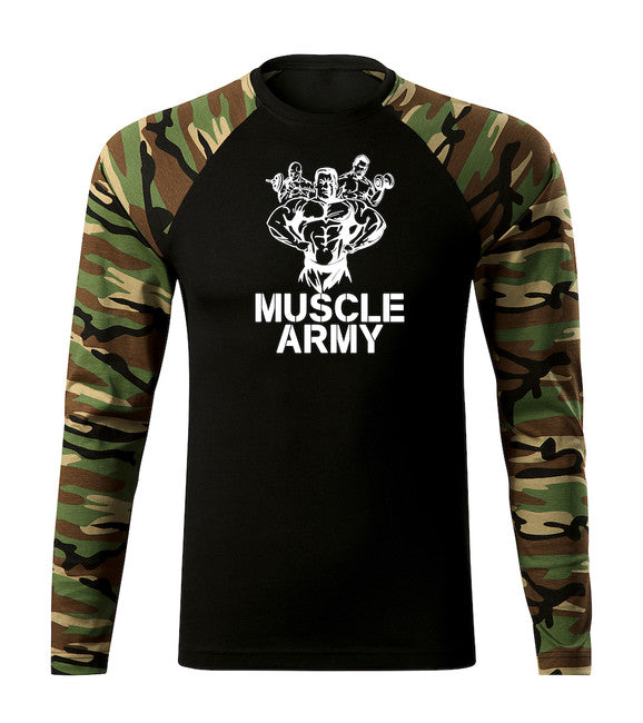 DRAGOWA Fit-T футболка з довгим рукавом muscle army team, woodland 160gm2
