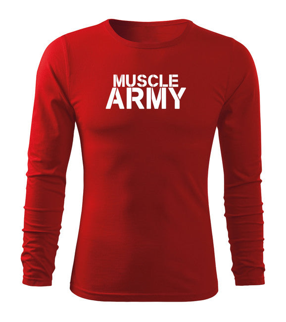 DRAGOWA Fit-T футболка з довгим рукавом muscle, червона 160g/m2