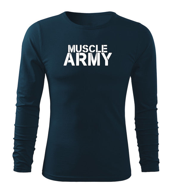 DRAGOWA Fit-T футболка з довгим рукавом muscle, темно-синя 160g/m2