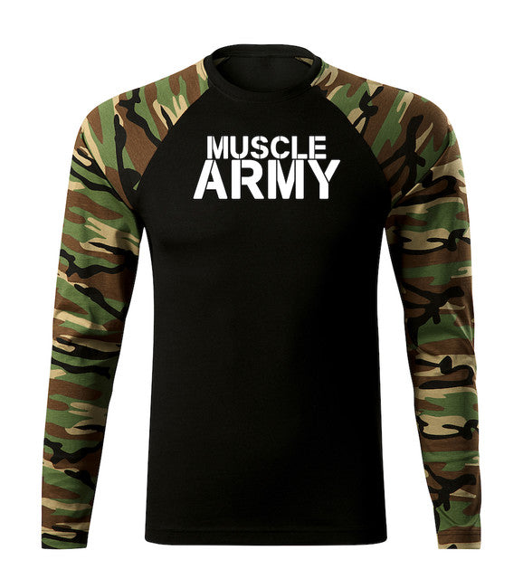 DRAGOWA Fit-T футболка з довгим рукавом muscle, woodland 160gm2