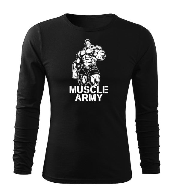 DRAGOWA Fit-T футболка з довгим рукавом muscle, чорна 160g/m2