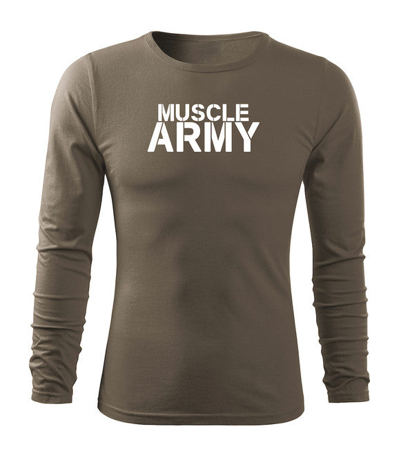 DRAGOWA Fit-T футболка з довгим рукавом muscle, оливкова 160g/m2