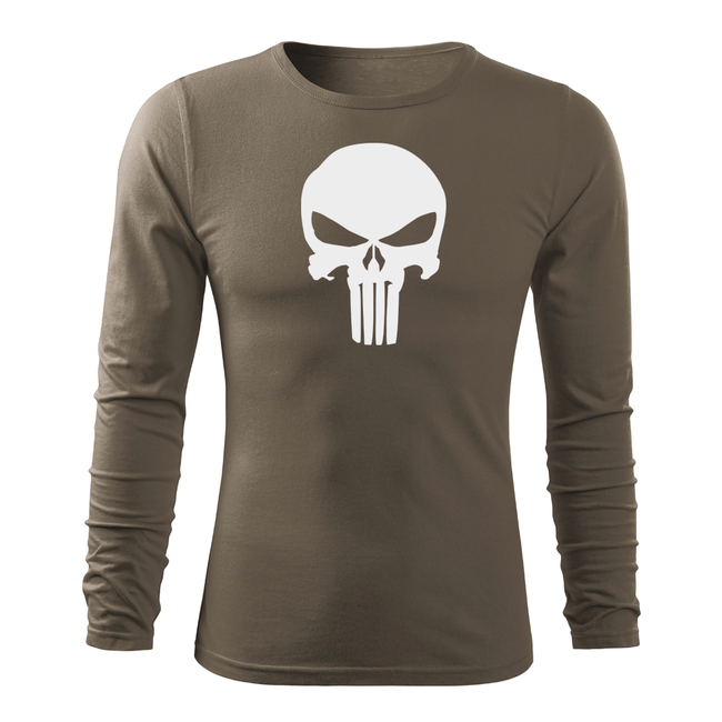 DRAGOWA Fit-T футболка з довгим рукавом punisher, оливкова 160g/m2
