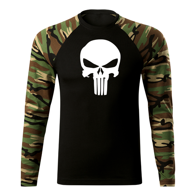 DRAGOWA Fit-T футболка з довгим рукавом punisher, woodland 160gm2